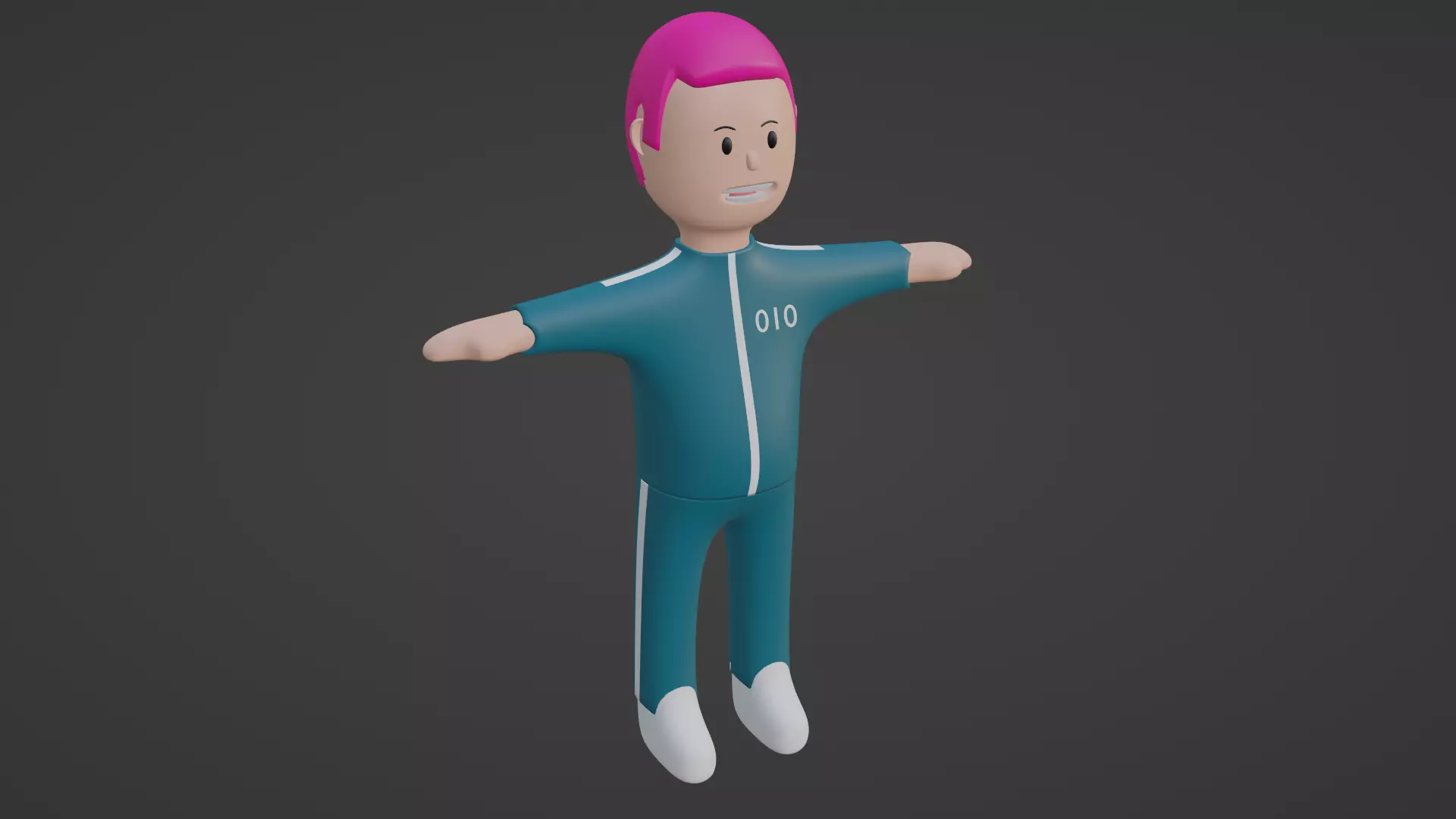 Squid Game Character - Number Ten Low-poly 3D model_0