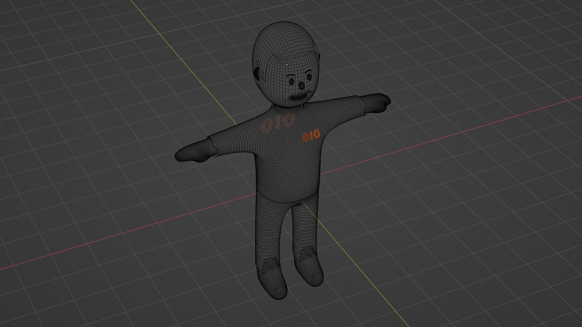 Squid Game Character - Number Ten Low-poly 3D model_9