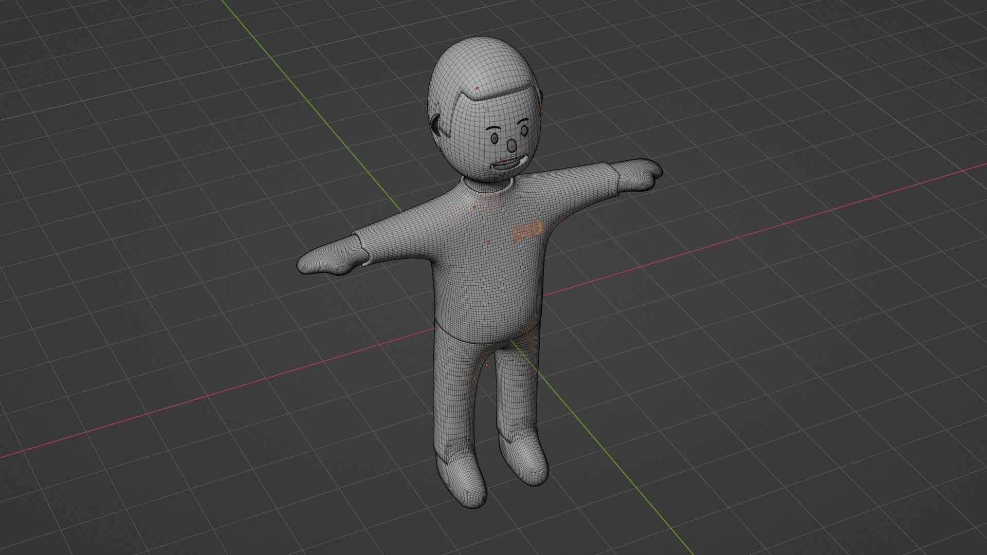 Squid Game Character - Number Ten Low-poly 3D model_8