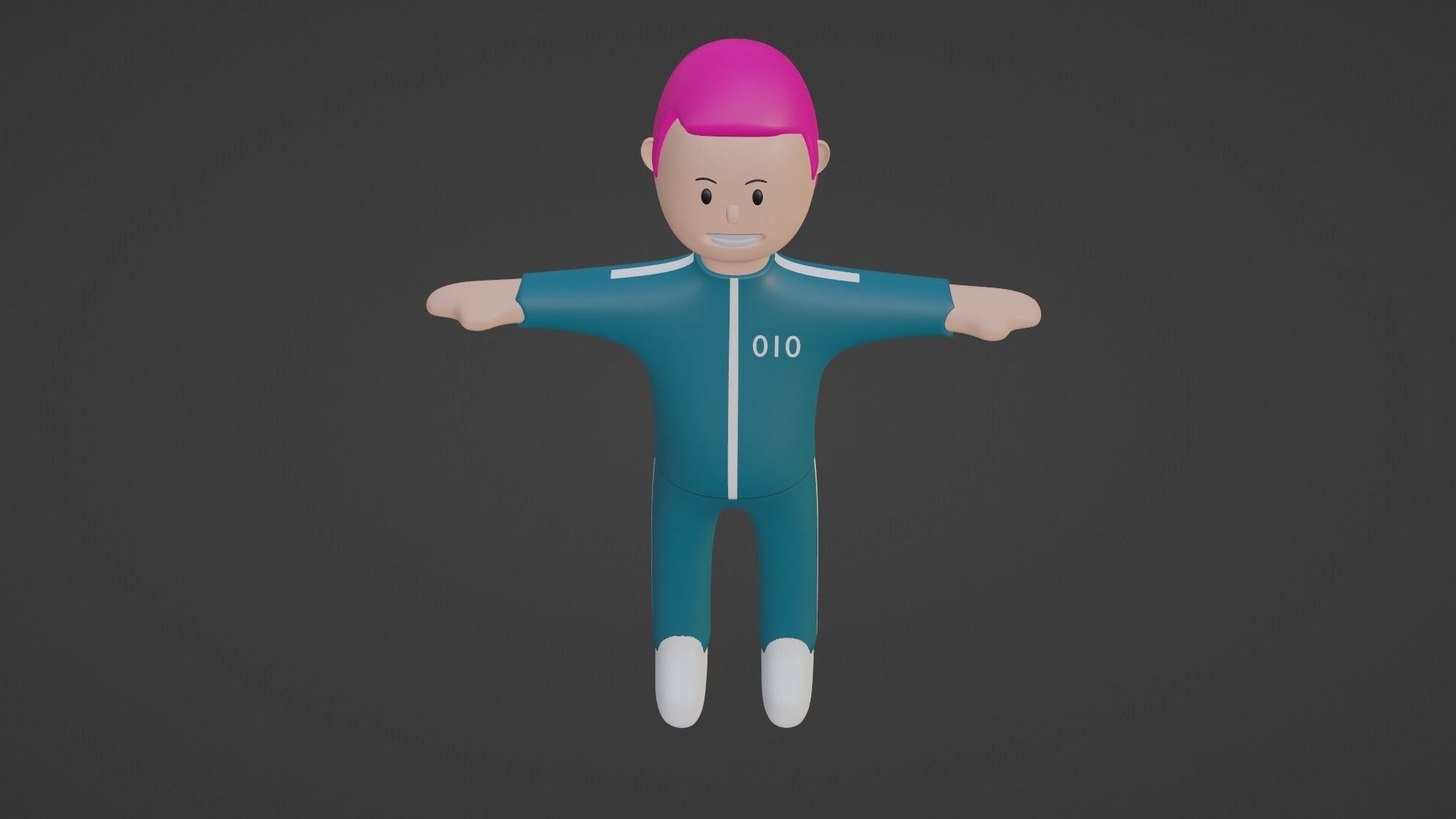 Squid Game Character - Number Ten Low-poly 3D model_5