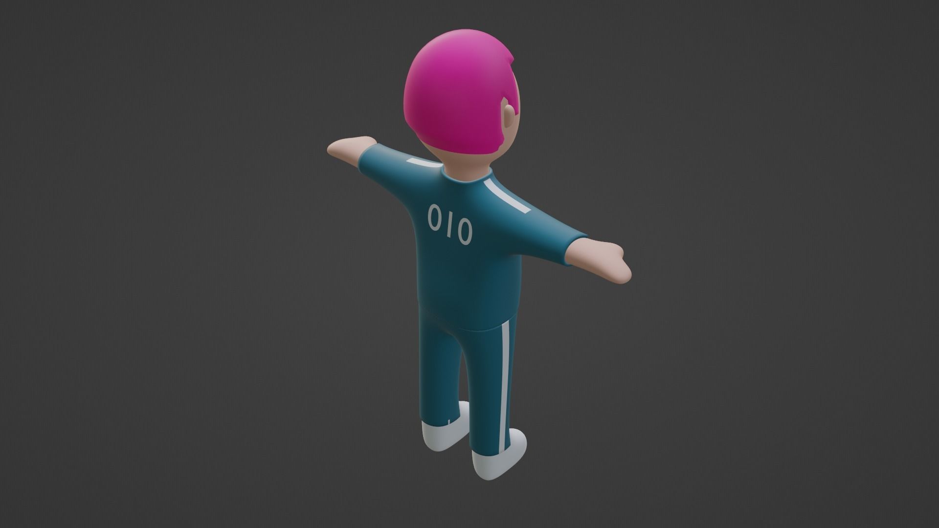 Squid Game Character - Number Ten Low-poly 3D model_3