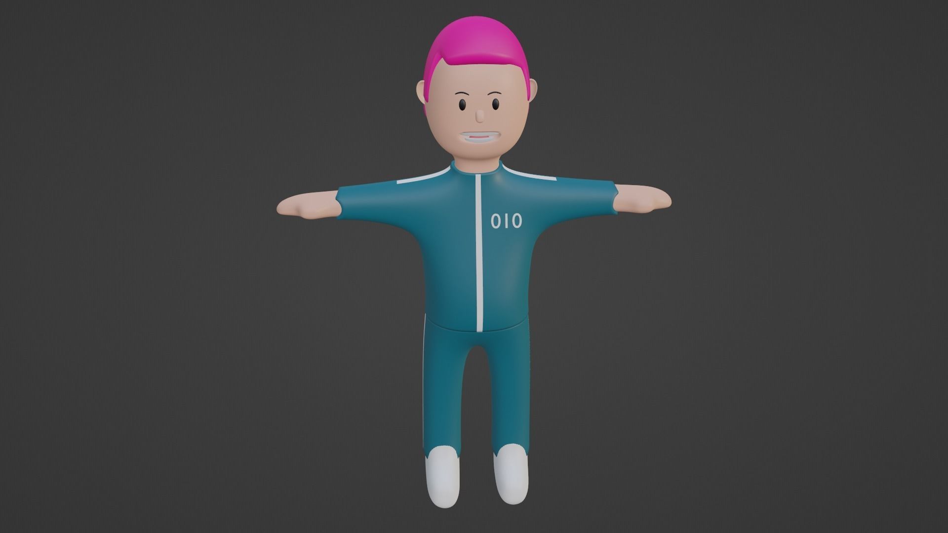 Squid Game Character - Number Ten Low-poly 3D model_1