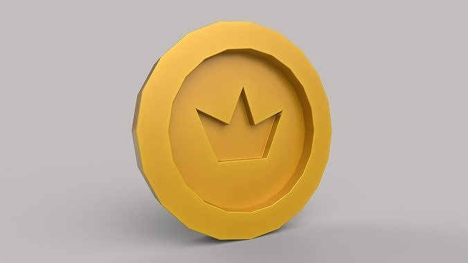 Stylized coin Low-poly 3D model