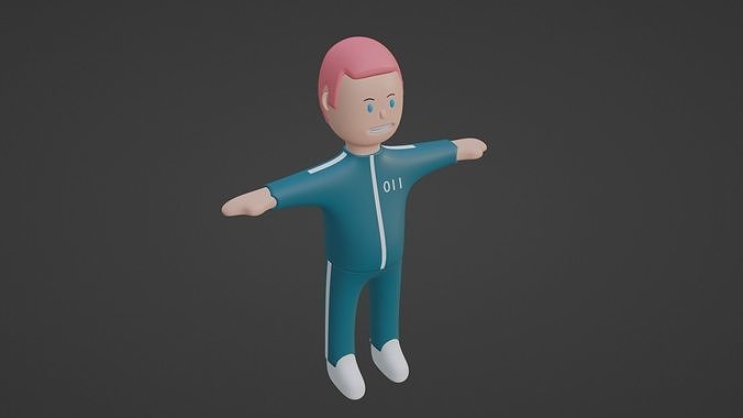 Squid Game Character - Number Eleven Low-poly 3D model