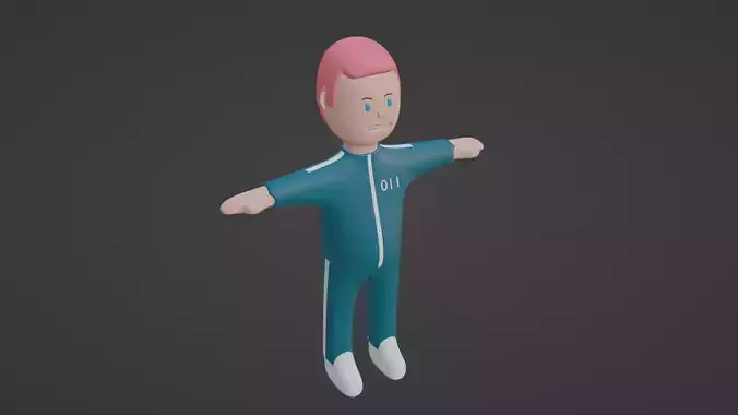 Squid Game Character - Number Eleven Low-poly 3D model