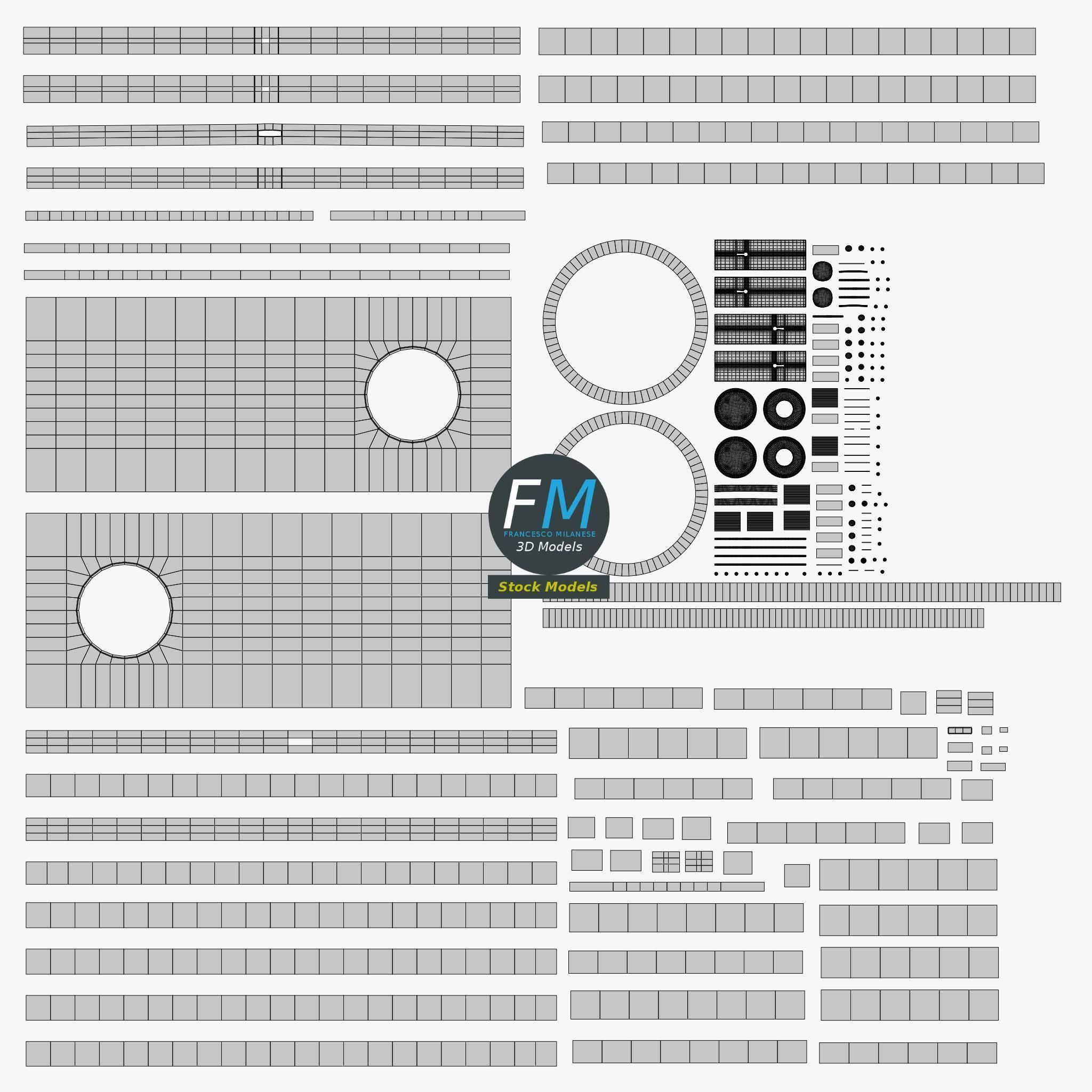 Wooden door with a porthole window 3D model_11