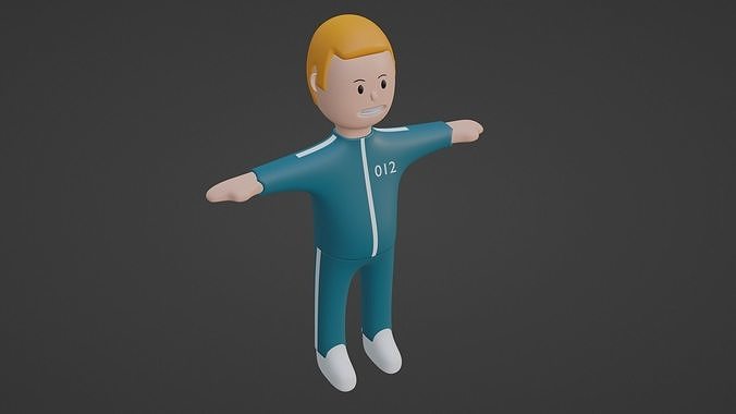 Squid Game Character - Number Twelve Low-poly 3D model