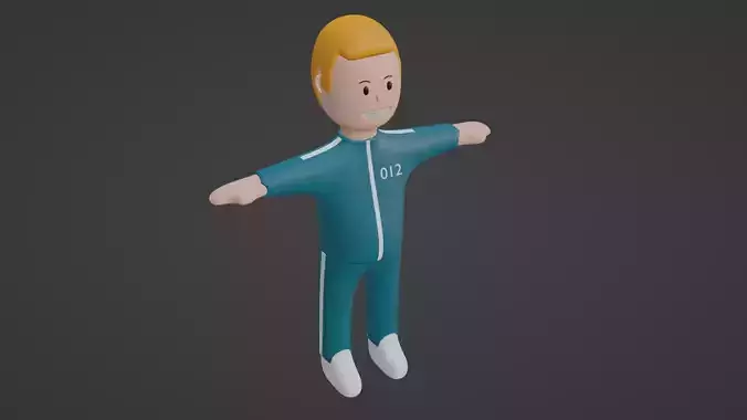 Squid Game Character - Number Twelve Low-poly 3D model