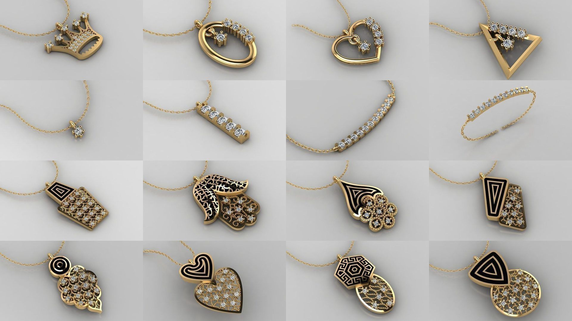 Pendant 3D Print Model Collection with moon and stars _3