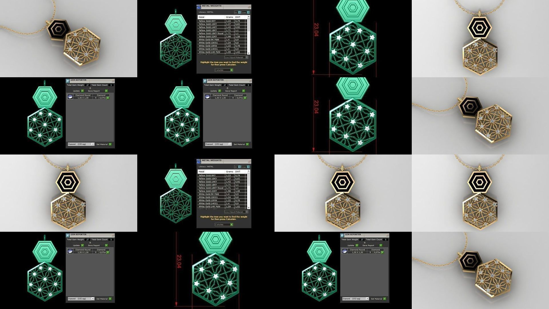 Pendant 3D Print Model Collection with moon and stars _5