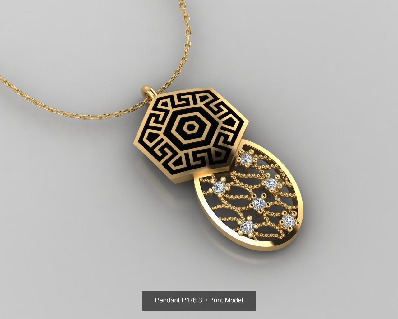 Pendant 3D Print Model Collection with moon and stars _53