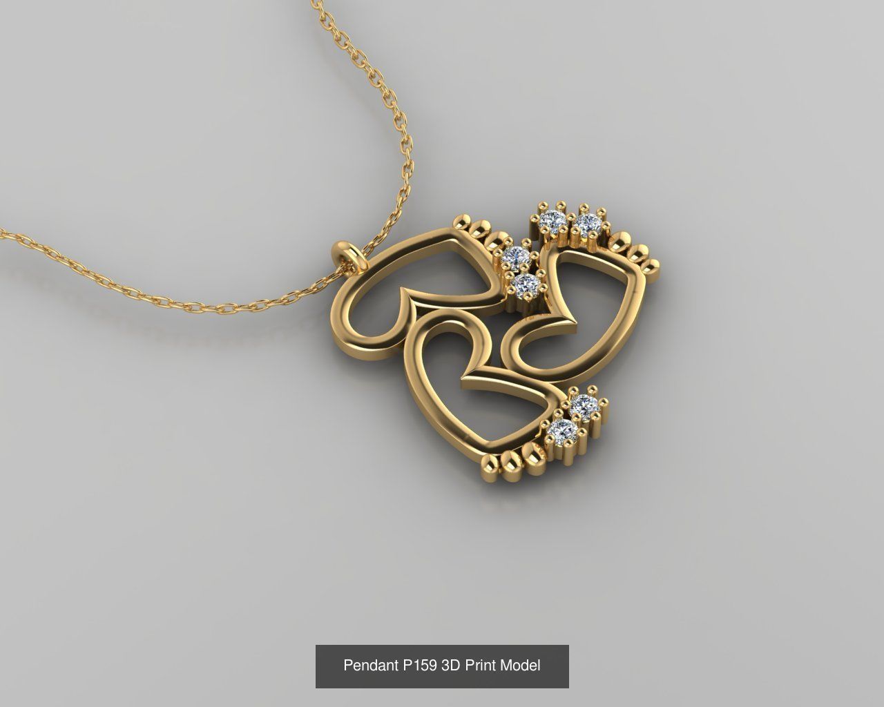 Pendant 3D Print Model Collection with moon and stars _36