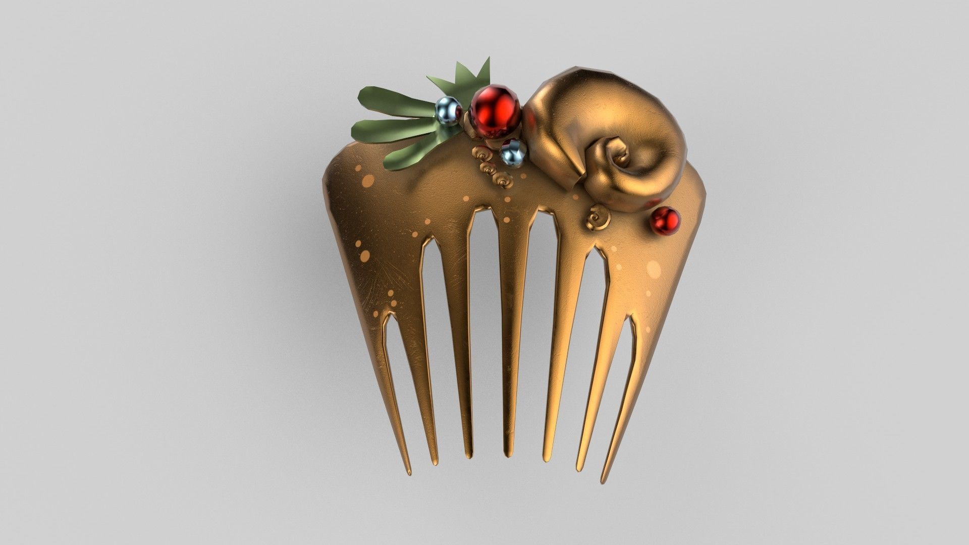 Fish comb Low-poly 3D model_1