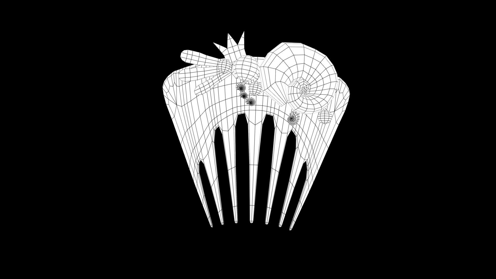 Fish comb Low-poly 3D model_5