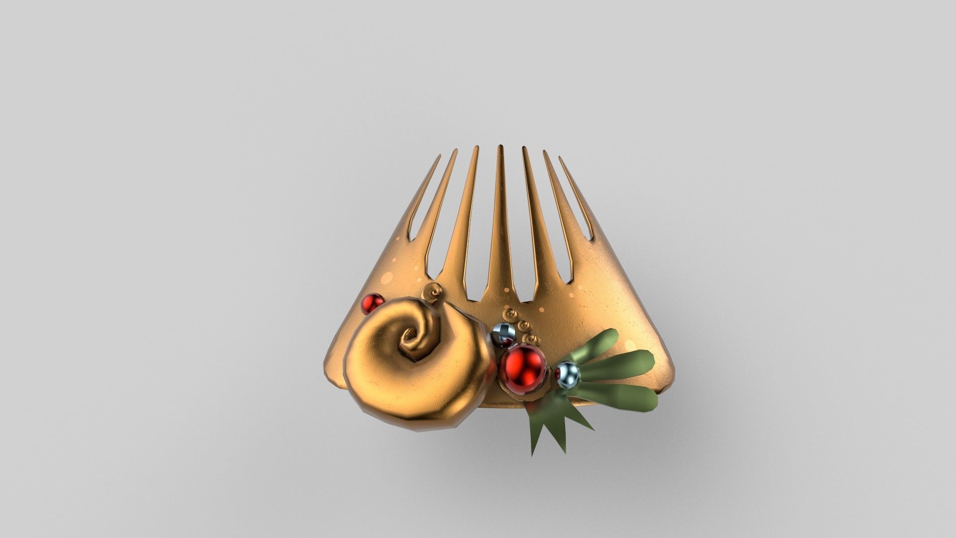 Fish comb Low-poly 3D model_4
