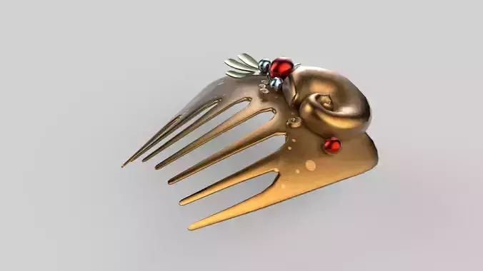  Fish comb Low-poly 3D model