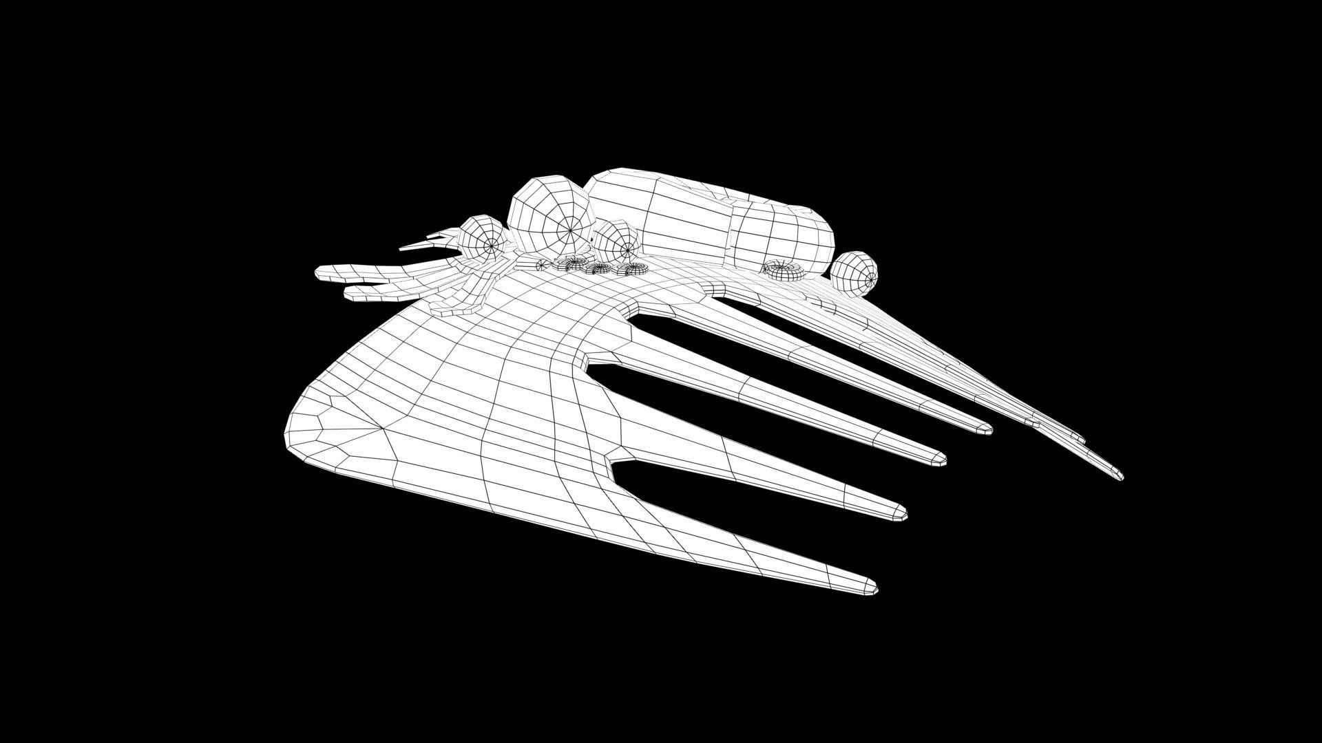 Fish comb Low-poly 3D model_7