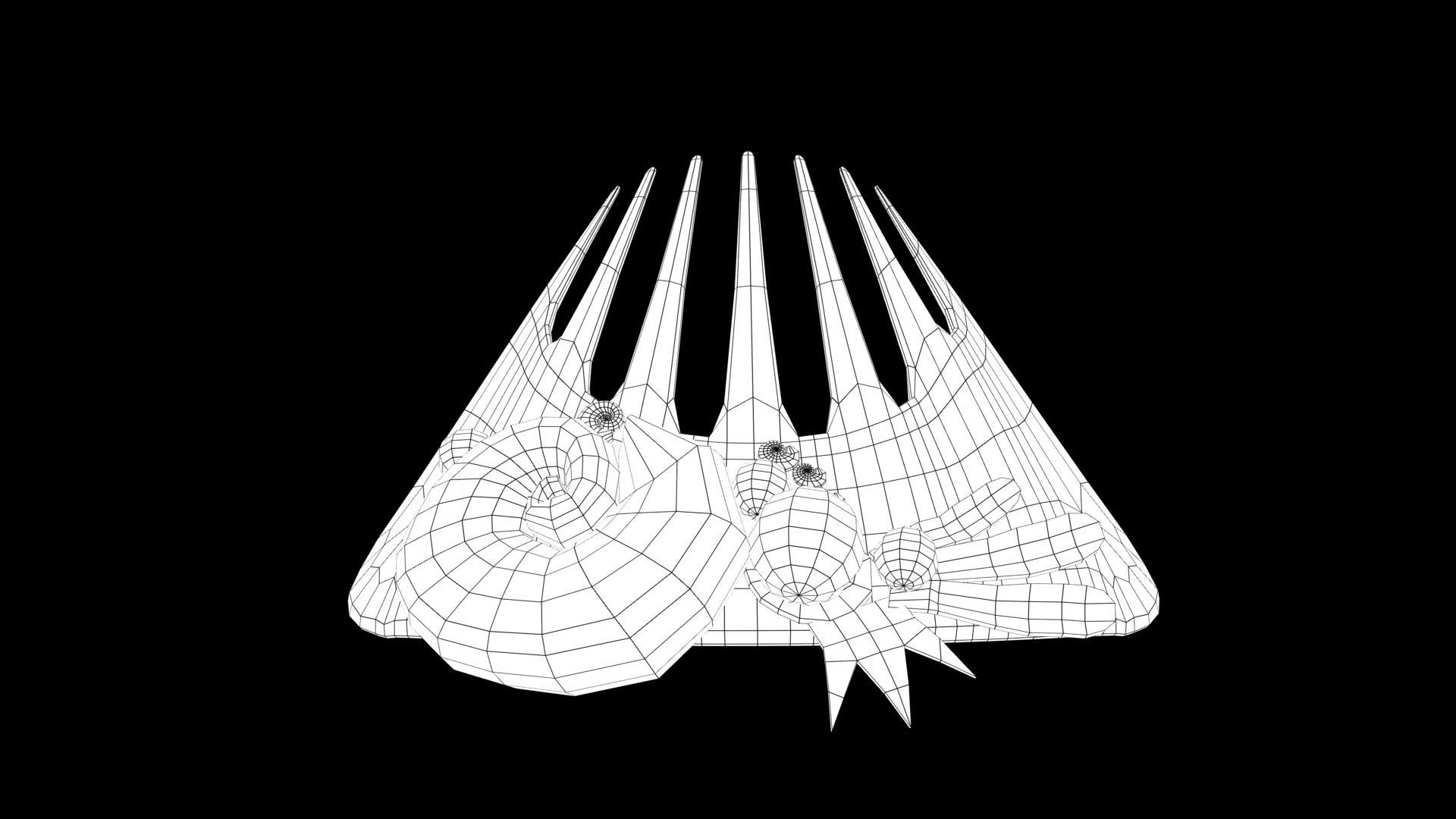 Fish comb Low-poly 3D model_8