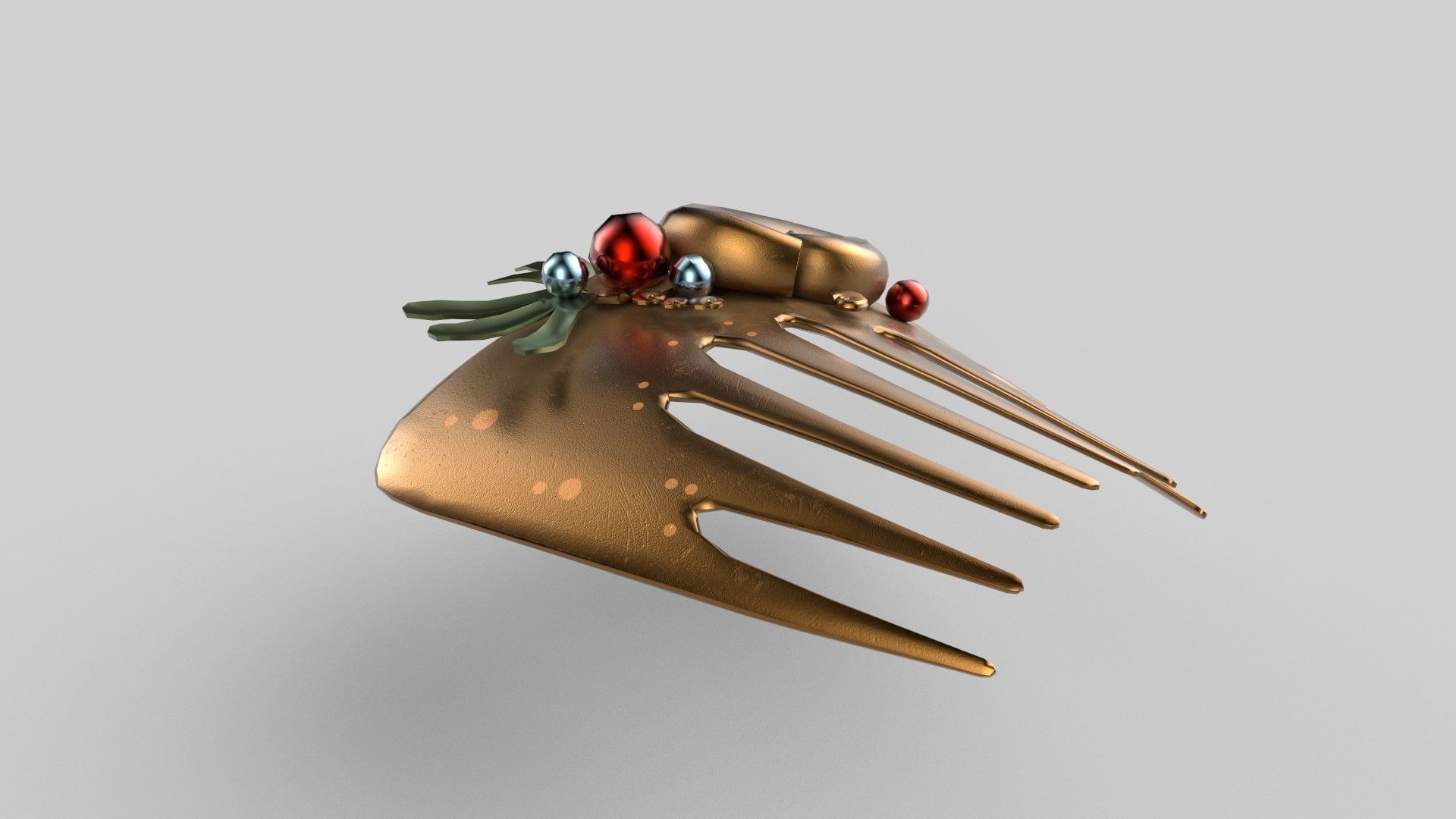 Fish comb Low-poly 3D model_2