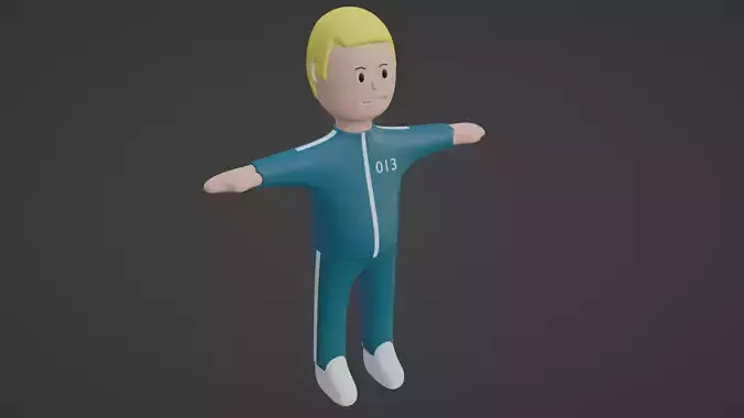 Squid Game Character - Number Thirteen Low-poly 3D model