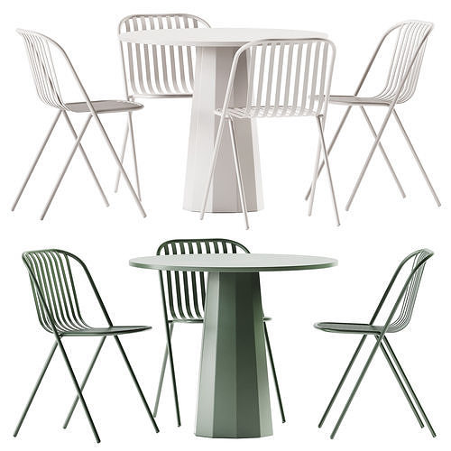 Dix Table by Connubia and Belca Chair by TUBY 3D model