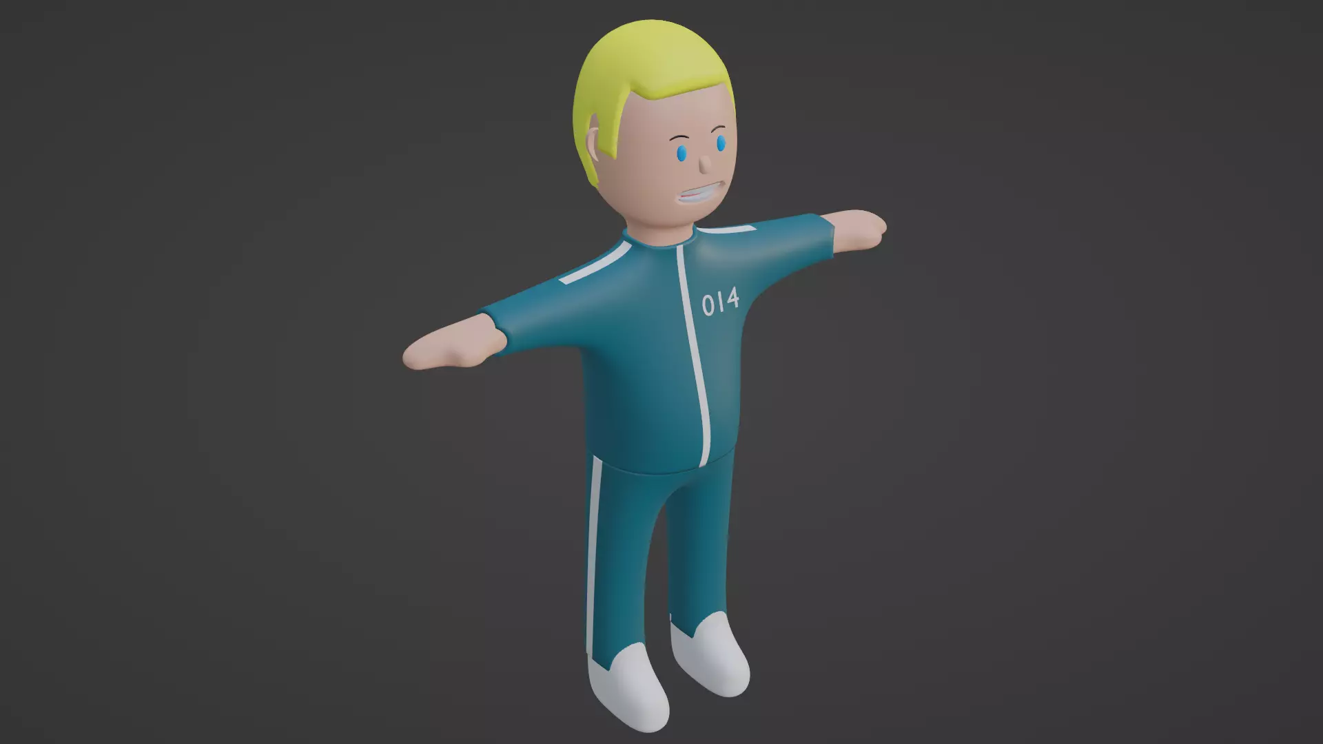 Squid Game Character - Number Fourteen Low-poly 3D model