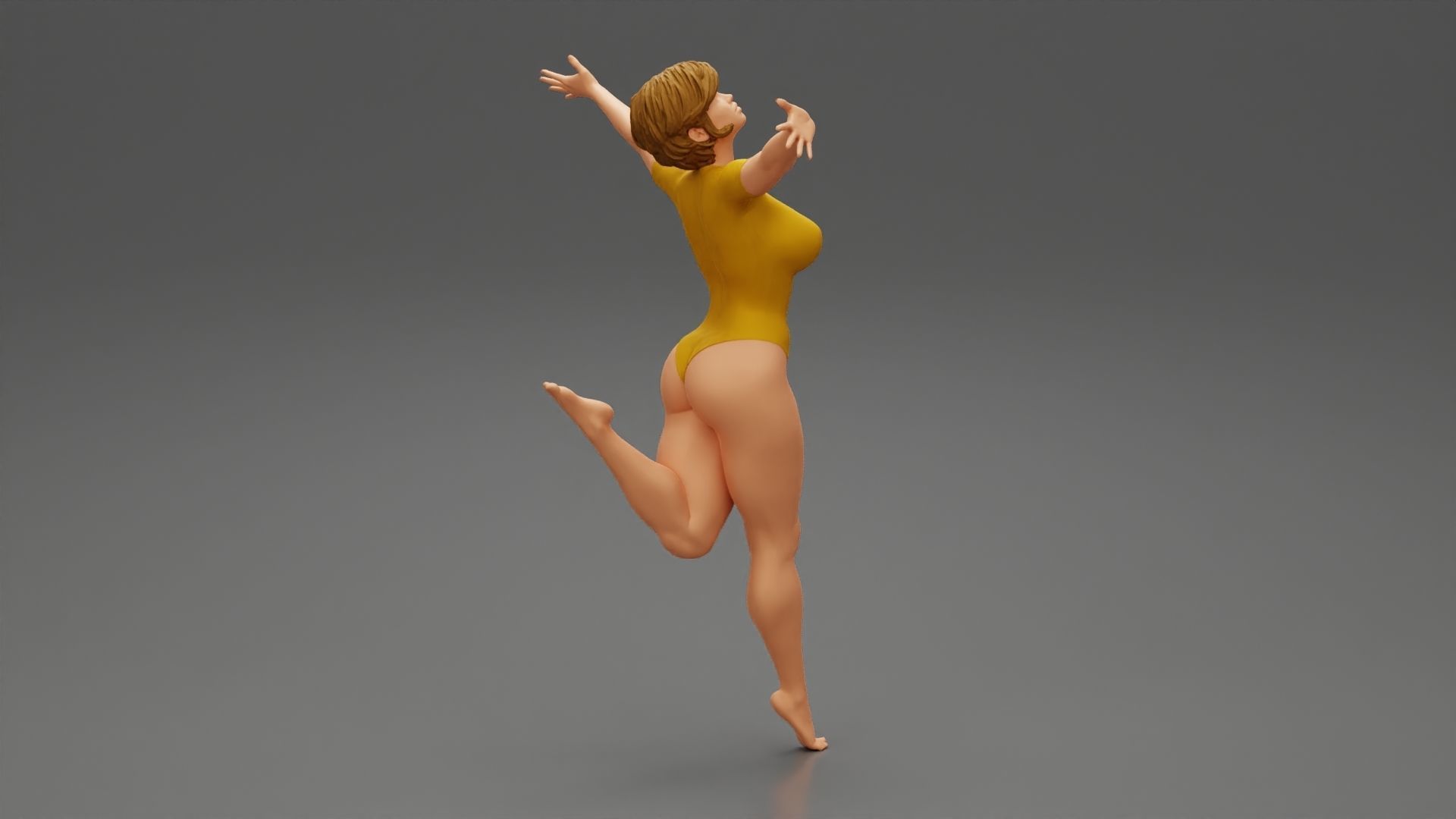 Happy Woman Jumping And Freedom 3D print model_2