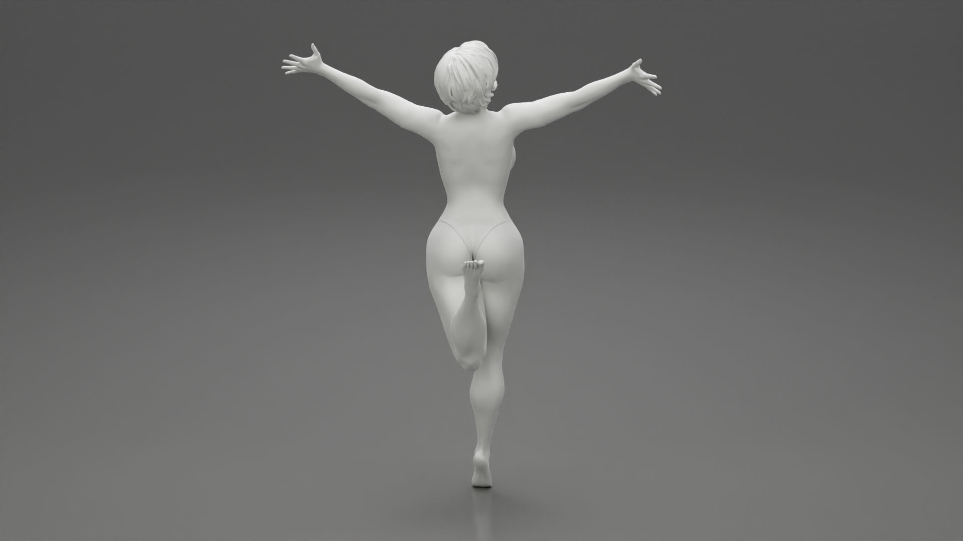 Happy Woman Jumping And Freedom 3D print model_5