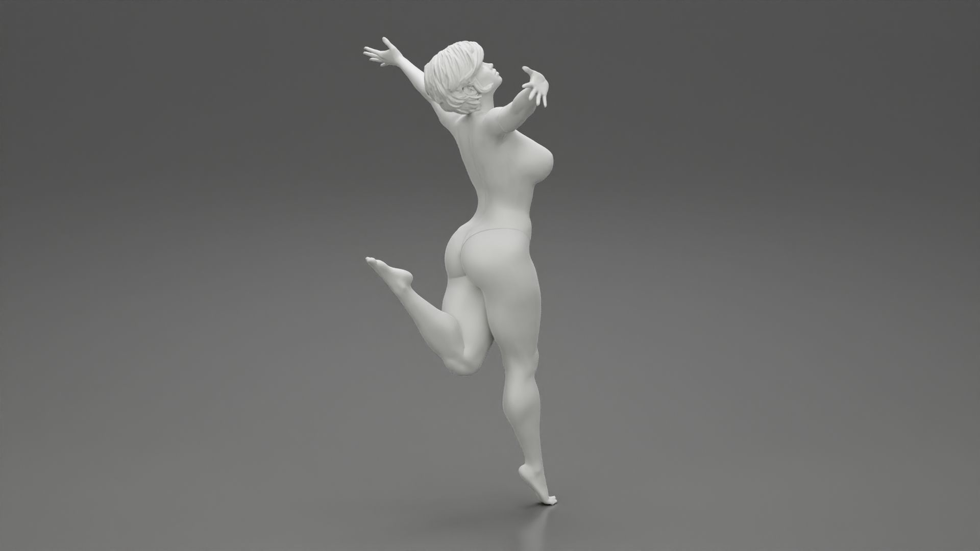 Happy Woman Jumping And Freedom 3D print model_3