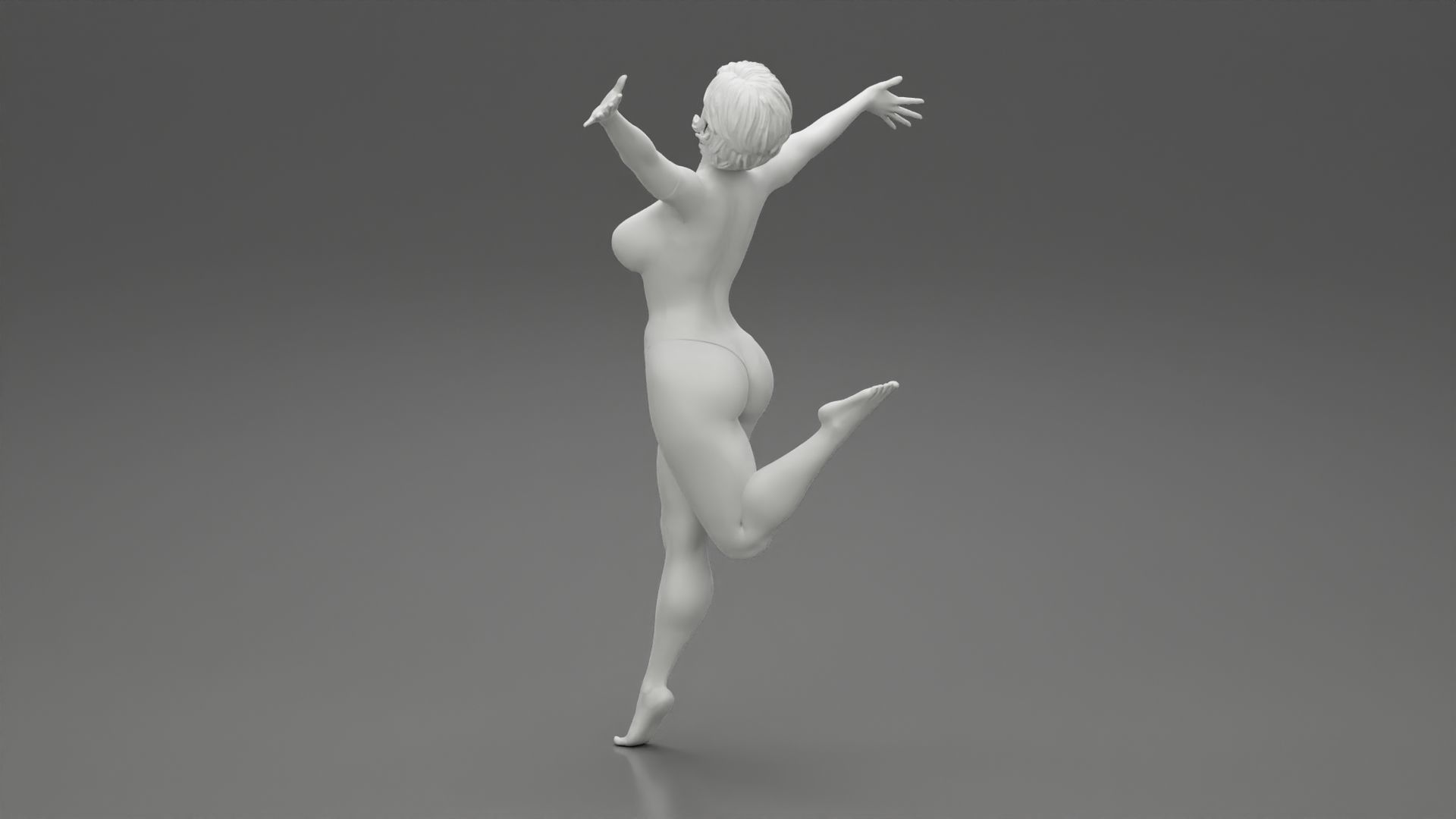 Happy Woman Jumping And Freedom 3D print model_7