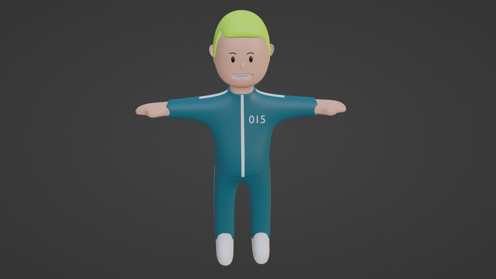 Squid Game Character - Number Fifteen Low-poly 3D model_1
