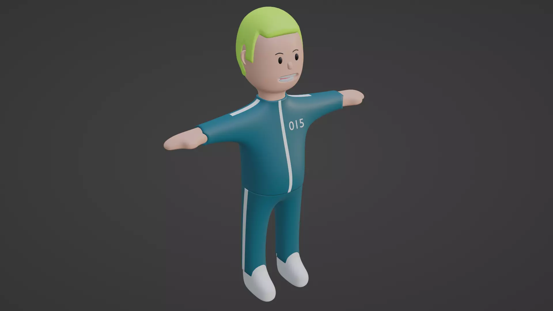 Squid Game Character - Number Fifteen Low-poly 3D model_0