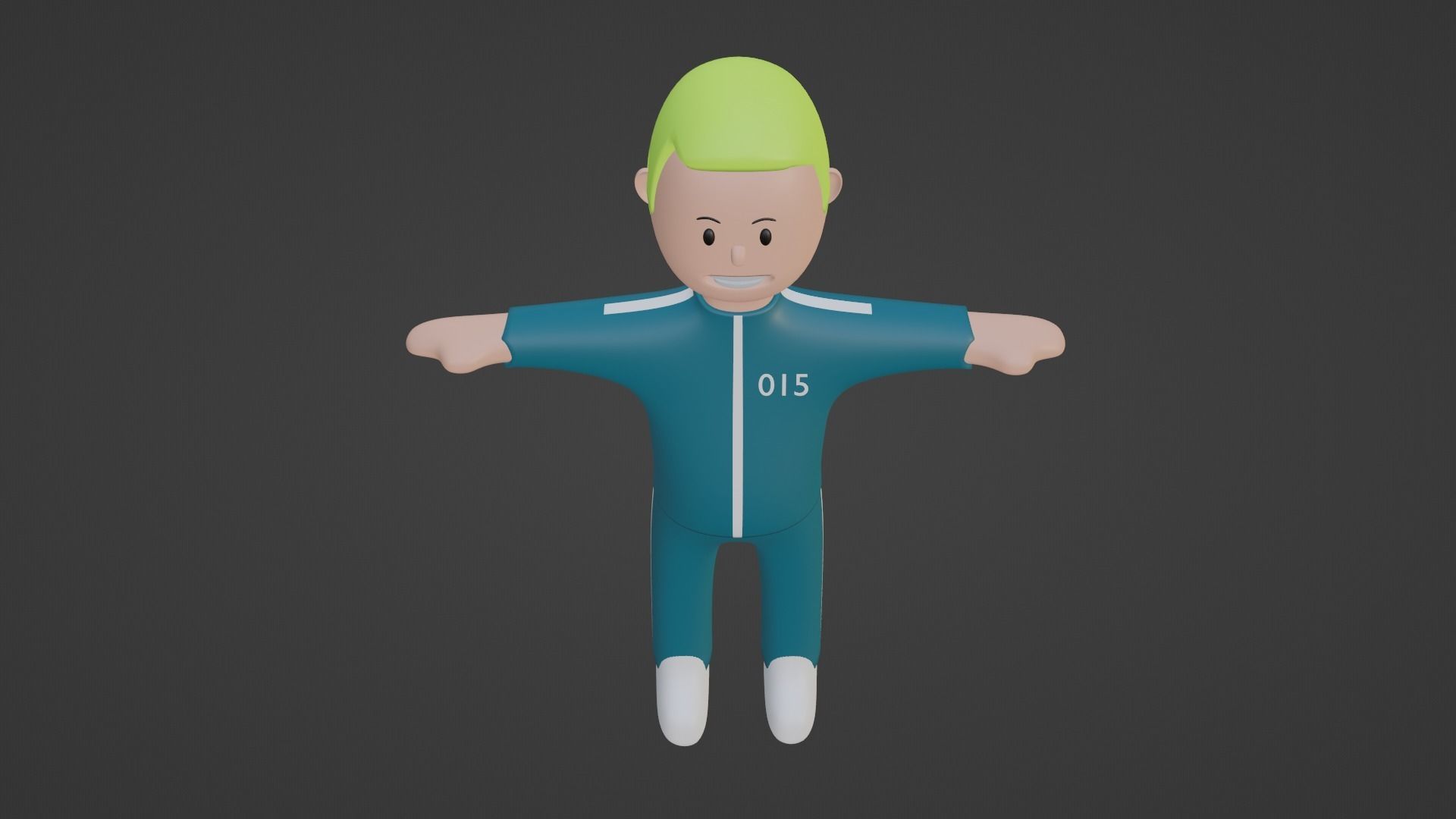 Squid Game Character - Number Fifteen Low-poly 3D model_5