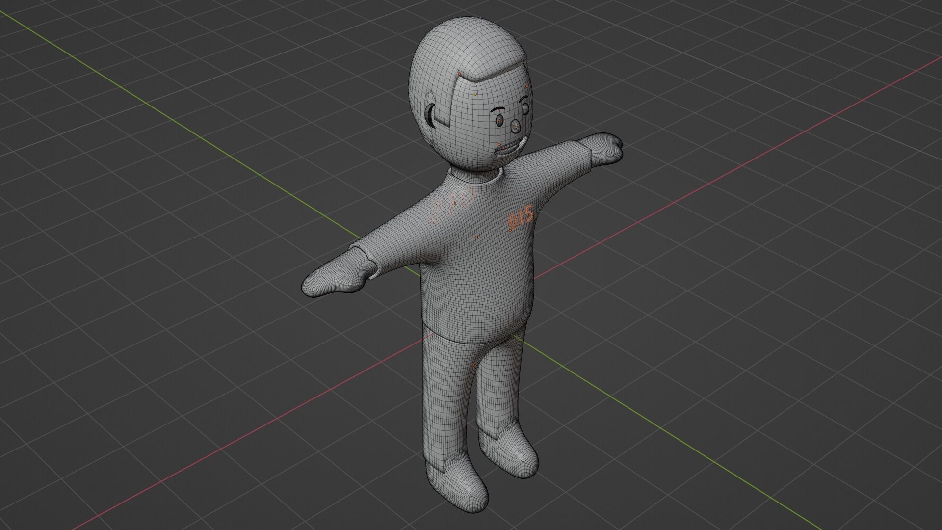 Squid Game Character - Number Fifteen Low-poly 3D model_8