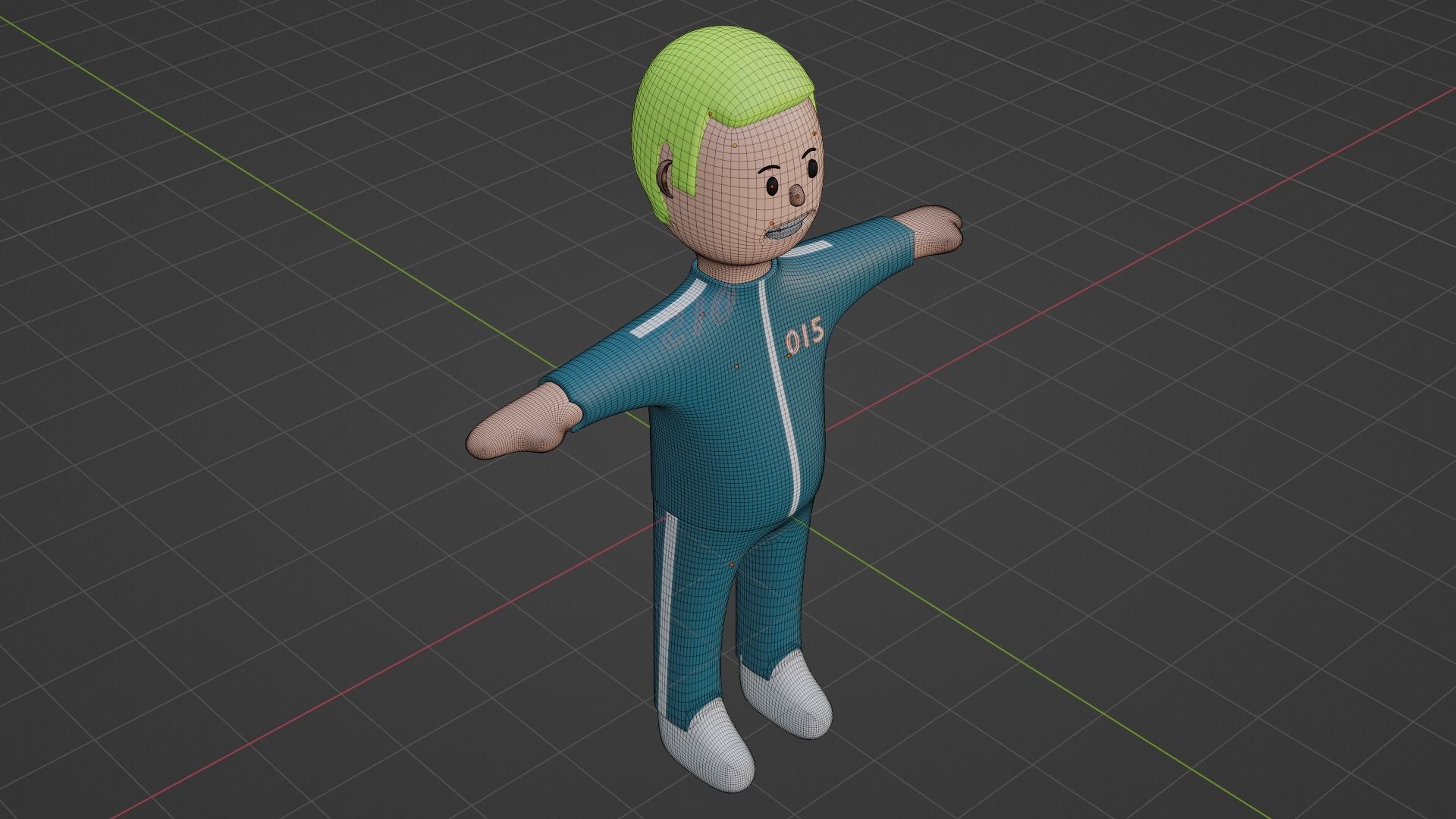 Squid Game Character - Number Fifteen Low-poly 3D model_6