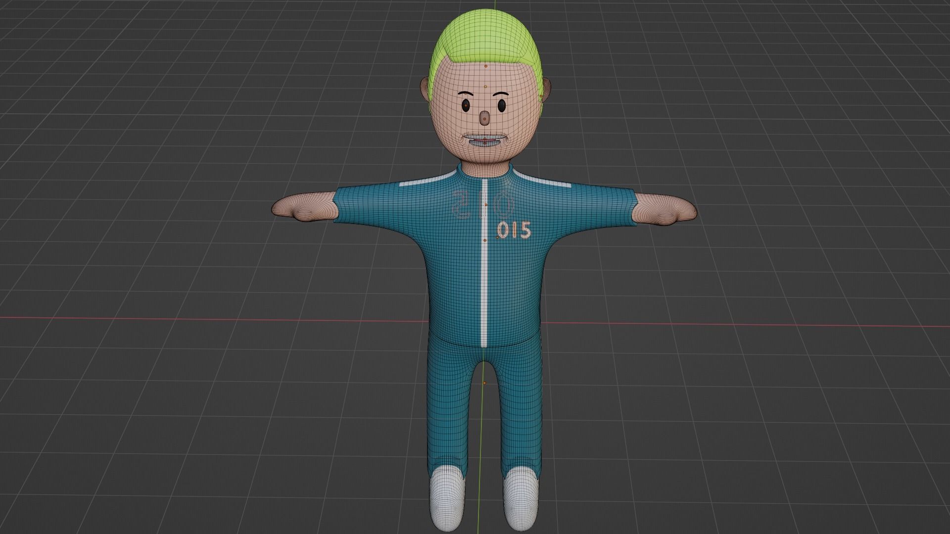 Squid Game Character - Number Fifteen Low-poly 3D model_7