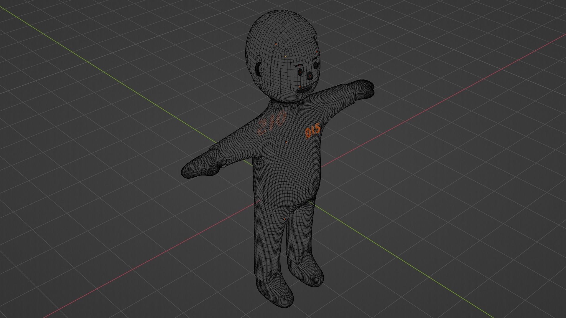 Squid Game Character - Number Fifteen Low-poly 3D model_9