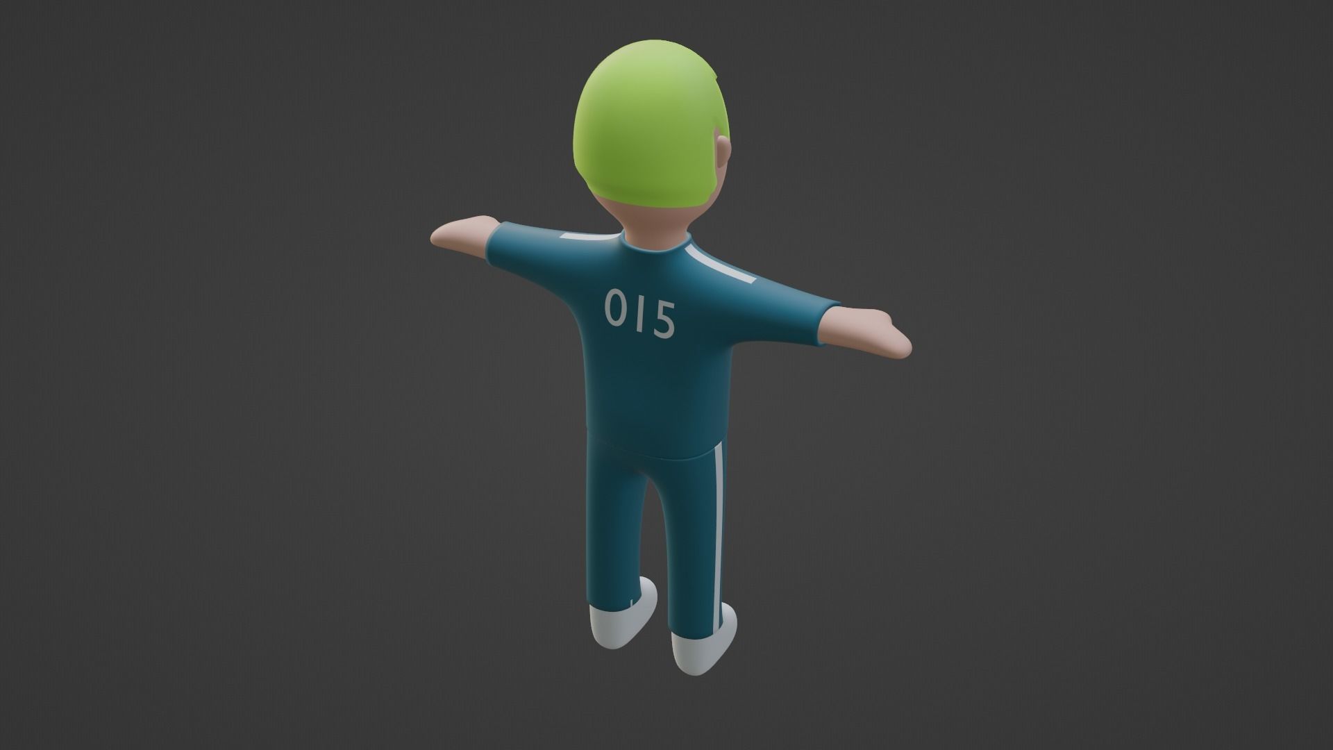 Squid Game Character - Number Fifteen Low-poly 3D model_3