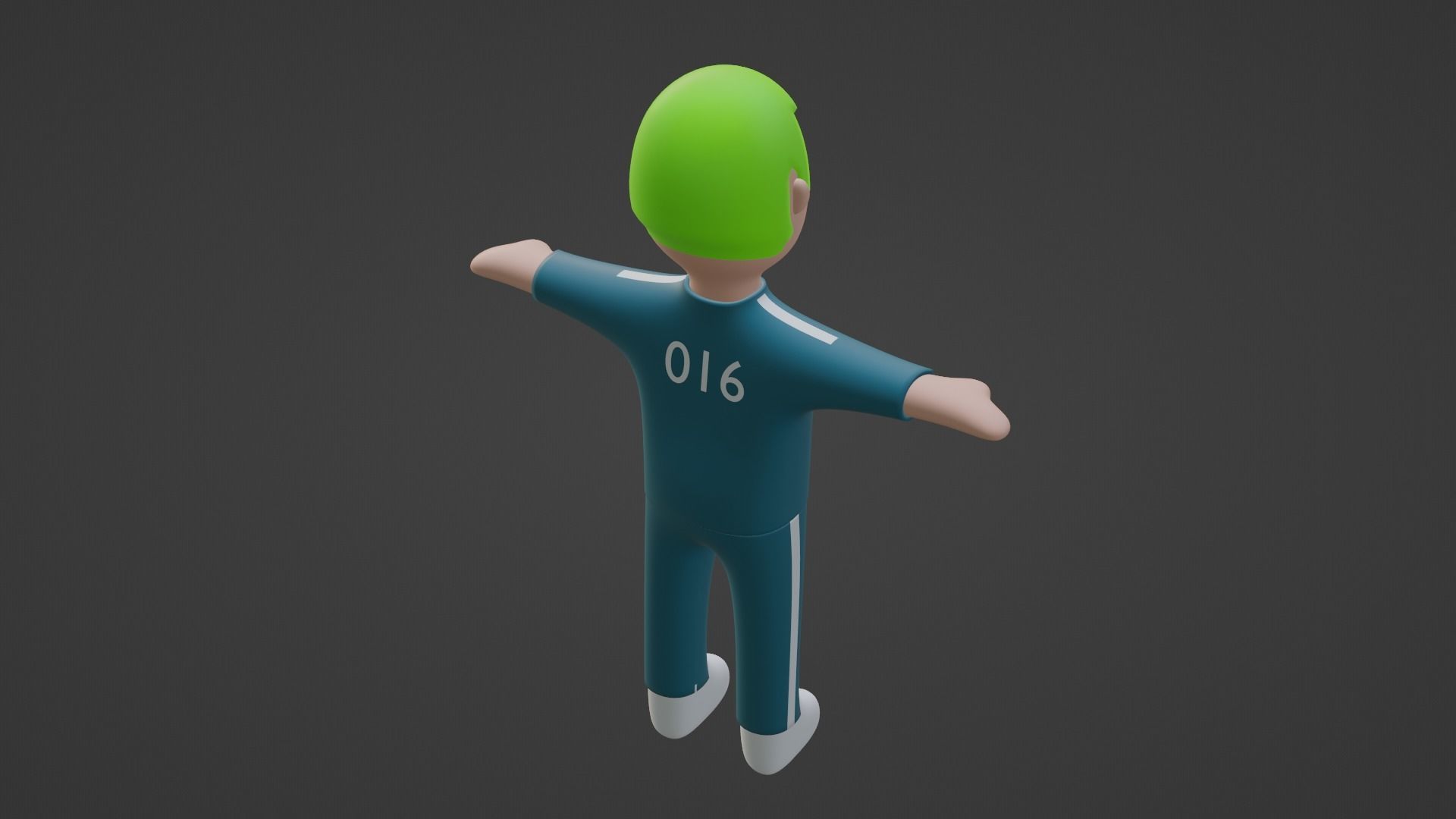 Squid Game Character - Number Sixteen Low-poly 3D model_3