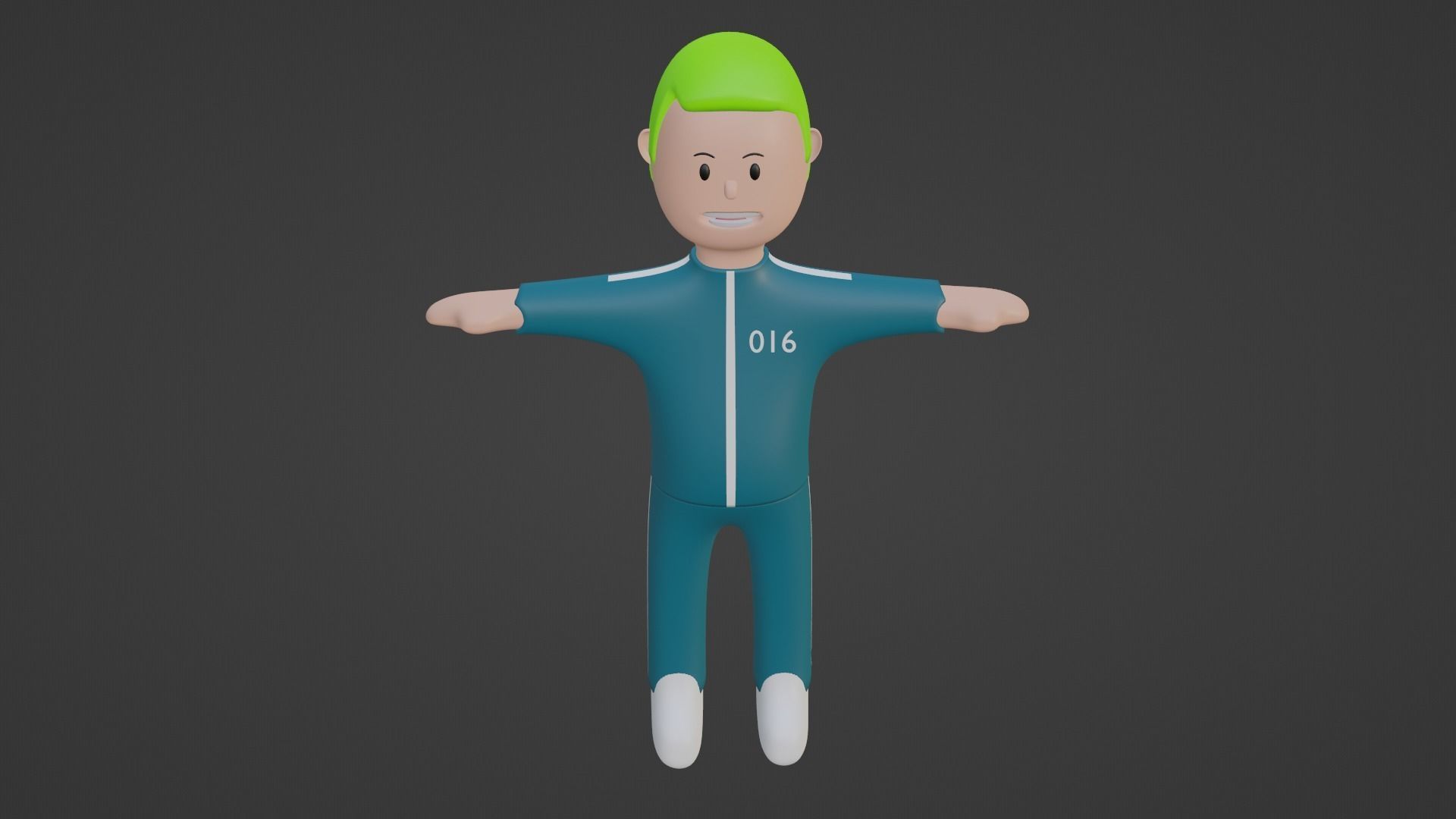 Squid Game Character - Number Sixteen Low-poly 3D model_1