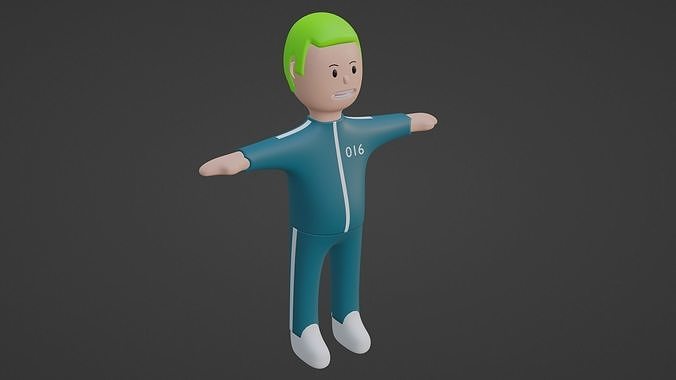Squid Game Character - Number Sixteen Low-poly 3D model