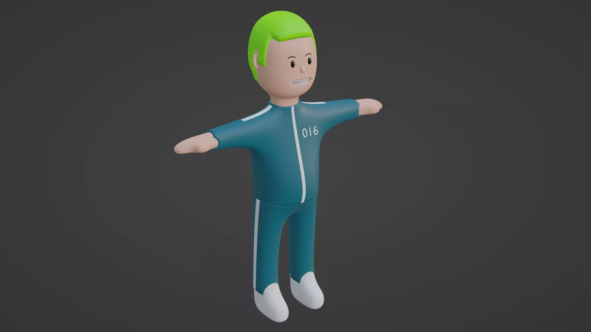 Squid Game Character - Number Sixteen Low-poly 3D model_0