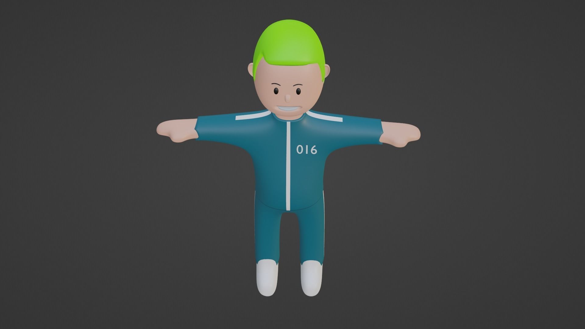 Squid Game Character - Number Sixteen Low-poly 3D model_5