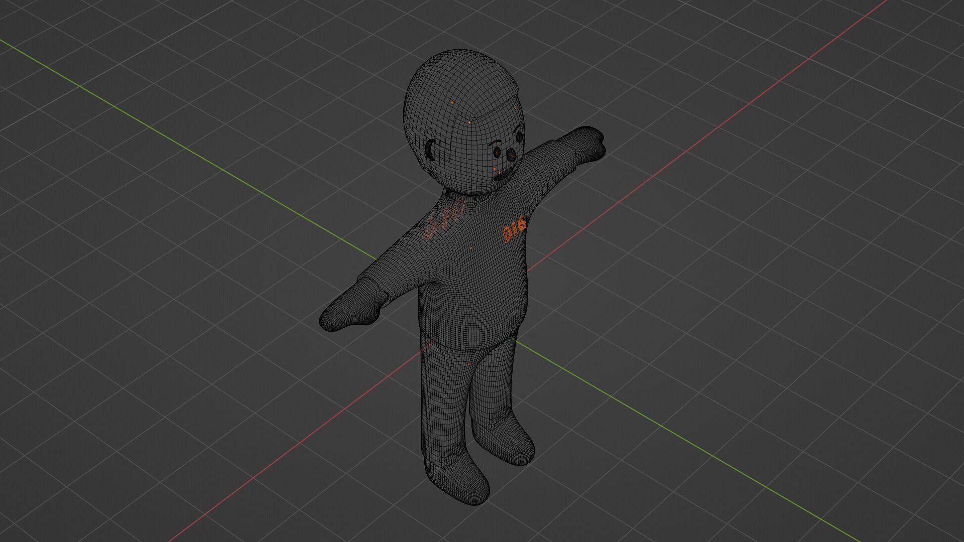 Squid Game Character - Number Sixteen Low-poly 3D model_7