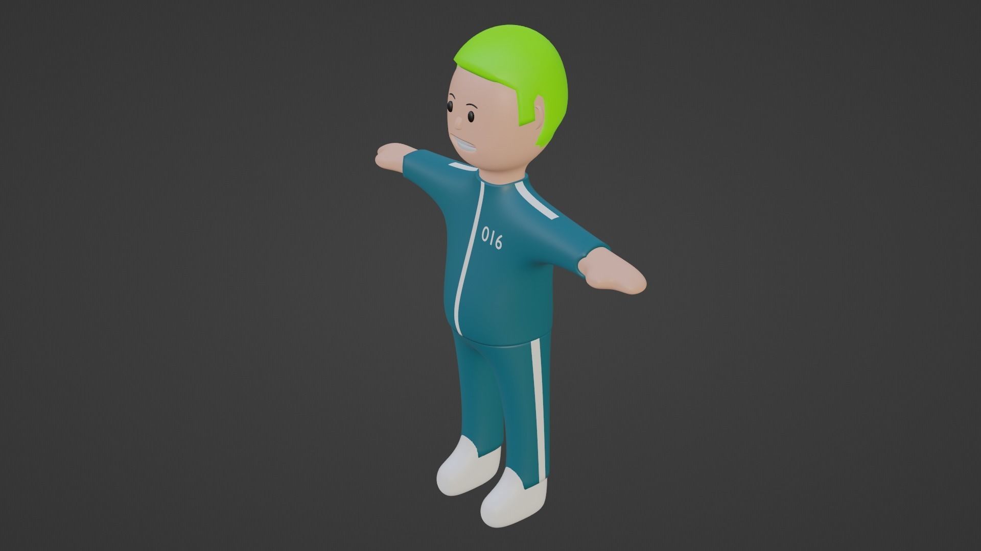 Squid Game Character - Number Sixteen Low-poly 3D model_2