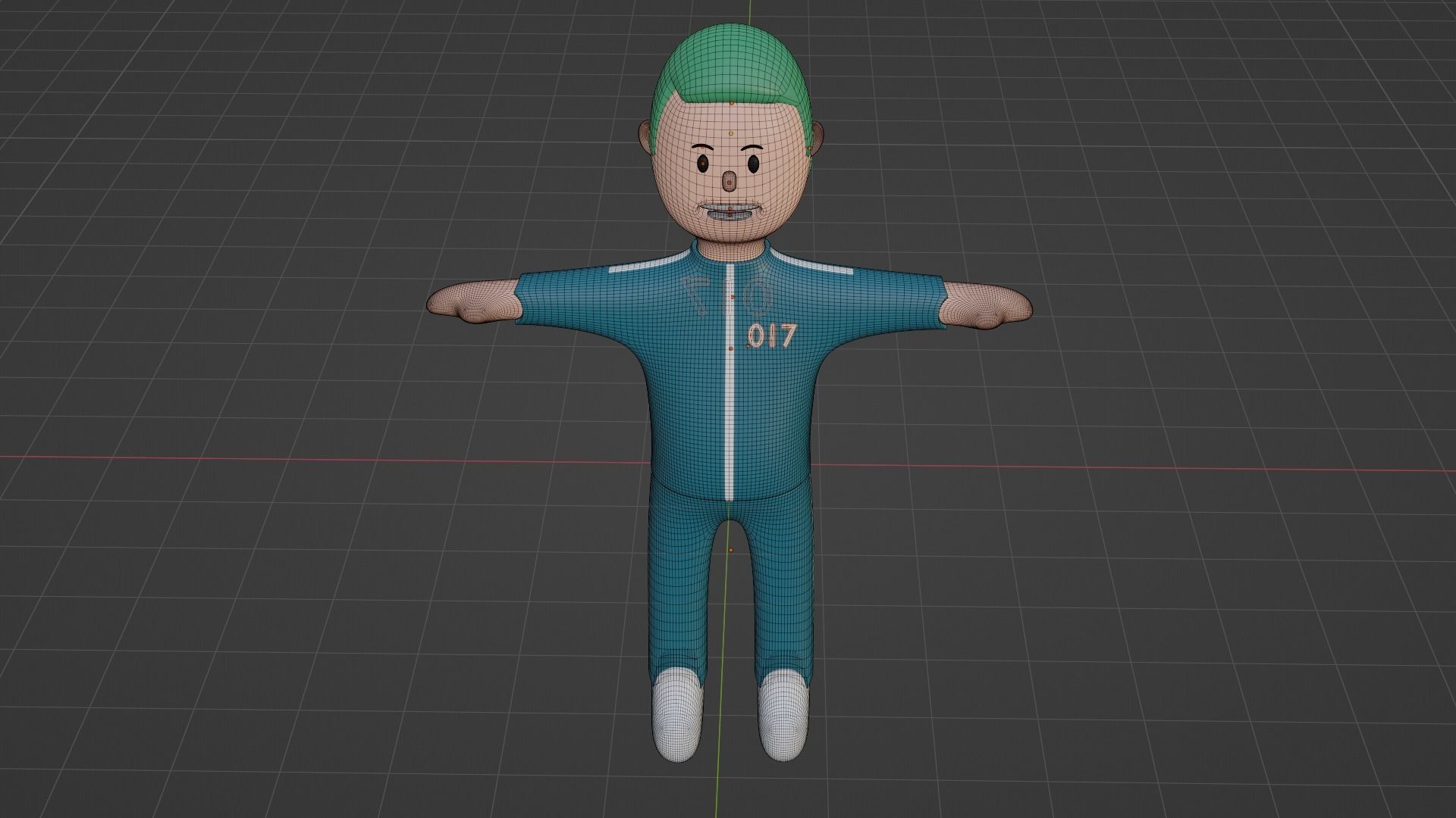 Squid Game Character - Number Seventeen Low-poly 3D model_7