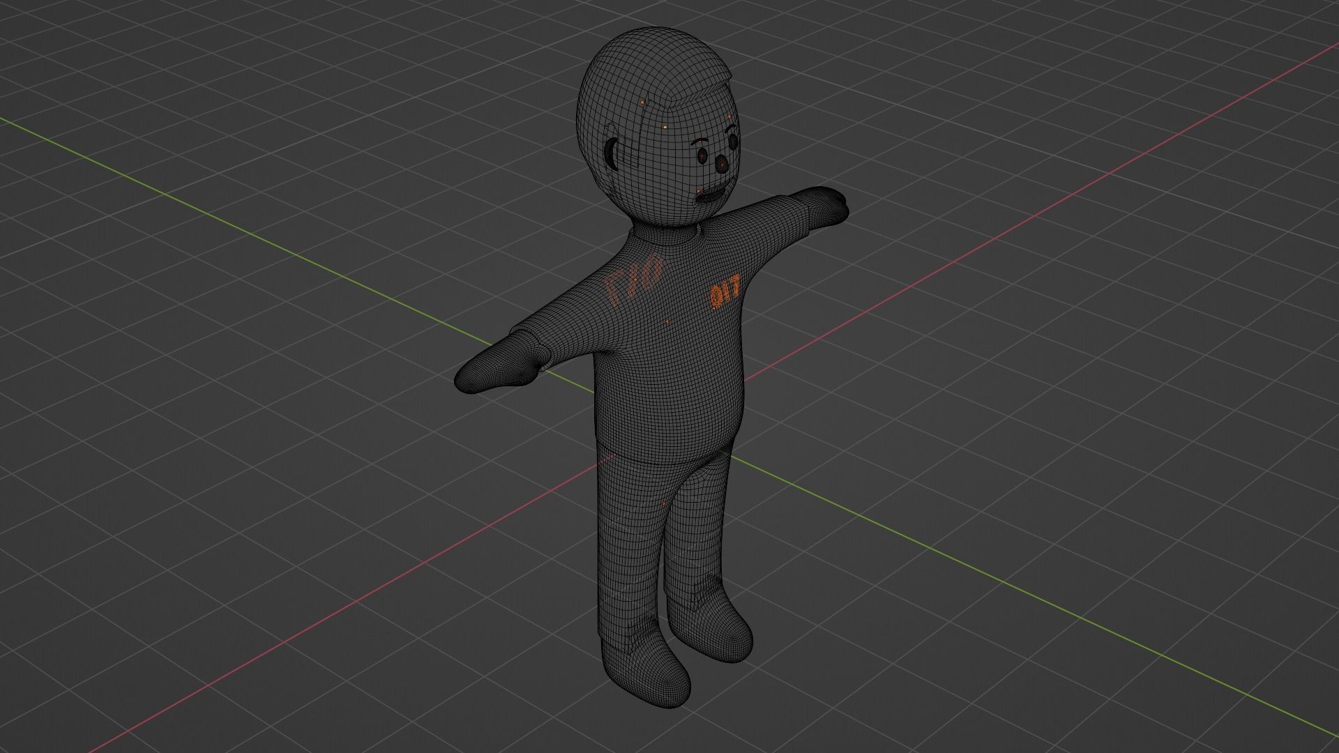 Squid Game Character - Number Seventeen Low-poly 3D model_9