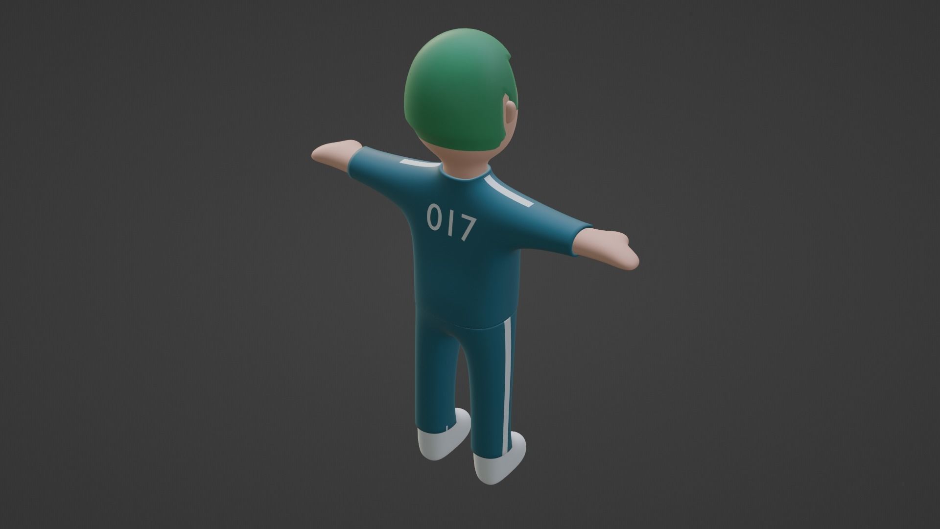 Squid Game Character - Number Seventeen Low-poly 3D model_3