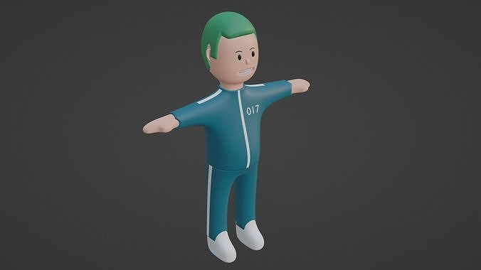 Squid Game Character - Number Seventeen Low-poly 3D model