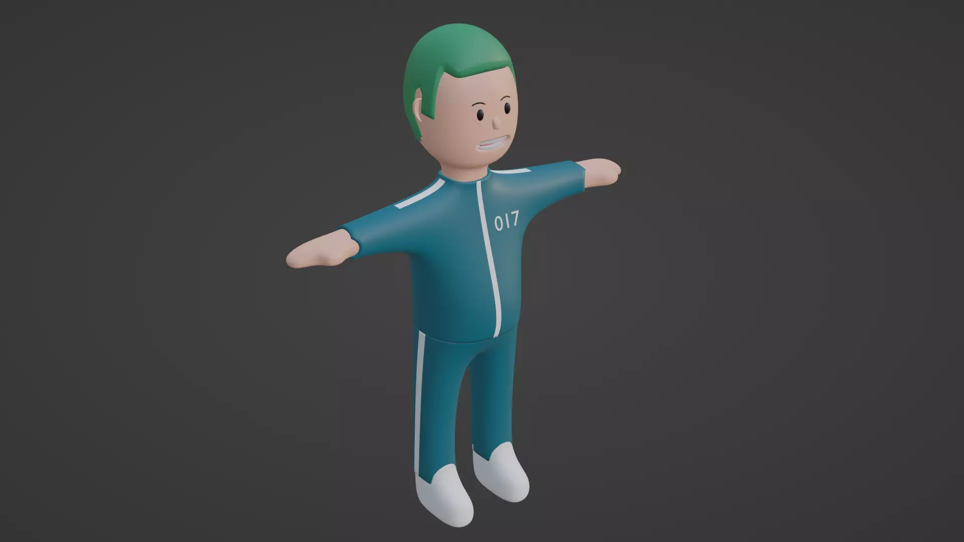 Squid Game Character - Number Seventeen Low-poly 3D model_0